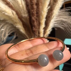 Tiffany & Co Retired & HTF Moonstone 18k RG Bangle